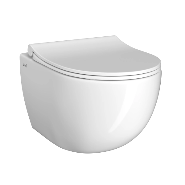 Инсталляция с унитазом VitrA Sento  9830B003-7212 комплект 4 в 1 с сиденьем микролифт безободковый цвет клавиши глянцевый хром