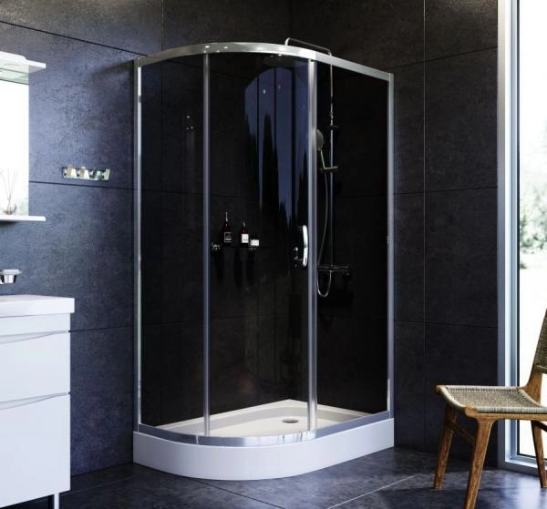 Душевой уголок 120x80 см, без поддона AM.PM Like W83G-302U120CG стекло тонированное, профиль глянцевый хром