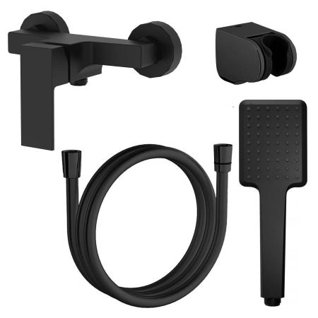 Смеситель для душа Azario EDDIE с ручным душем, без излива, черный (AZ-WQY338207PA)