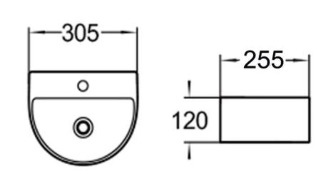 Раковина SantiLine SL-2007 30,5x25,5 подвесная керамическая Белый