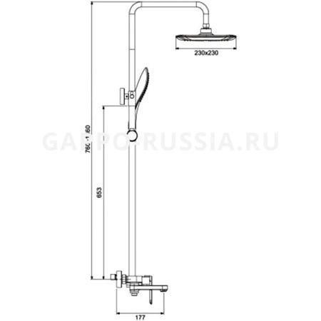 Душевая система Gappo G2448 для ванны, хром белый