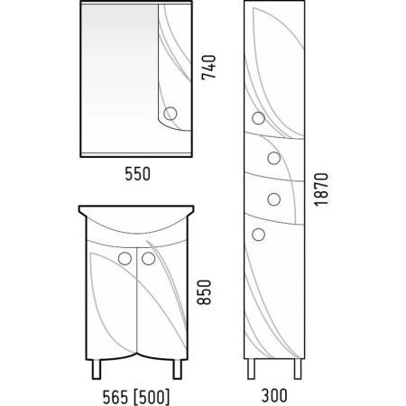 Тумба под раковину Corozo Ультра Флора 55 NEW