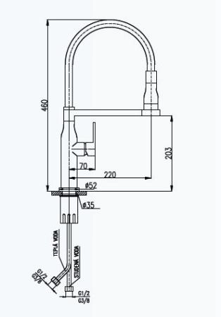 Смеситель Rav Slezak Zambezi ZA017.5 для кухни с поворотным изливом хром