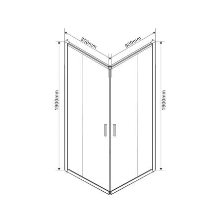 Душевой уголок Vincea Garda VSS-1G8090CH, 900*800, хром, стекло шиншилла