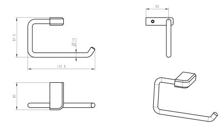 Держатель для туалетной бумаги WONZON & WOGHAND, Черный матовый (WW-V3801-MB)