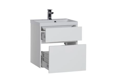 Тумба под раковину Aquanet Латина 60 цвет белый 2 ящика