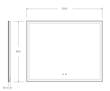 Зеркало Belbagno SPC-GRT-600-800-LED-TCH Led подсветка, сенсор 600x30x800