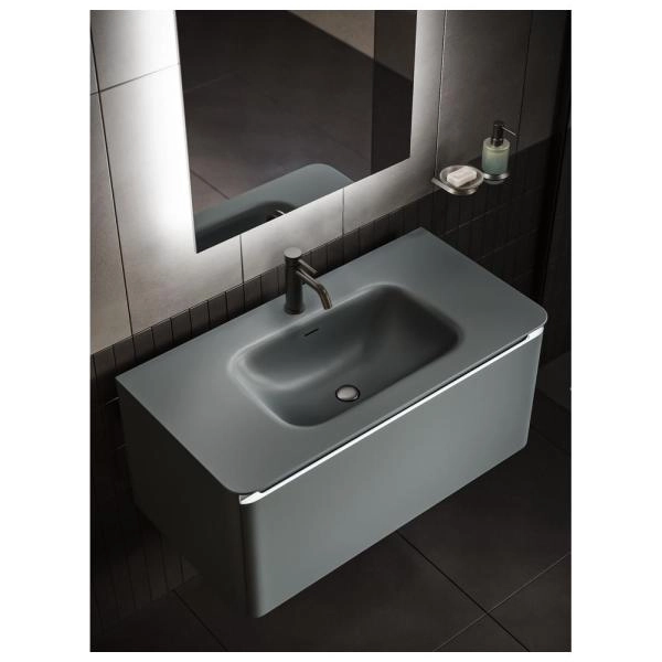 Раковина KNOTLOR ГРАЦИЯ FWB110900GRM, встраиваемая графит, 90 см