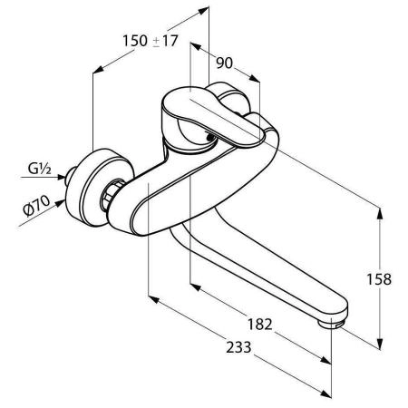 Смеситель Kludi Objekta 328820575 для кухни,, длина излива 18 см