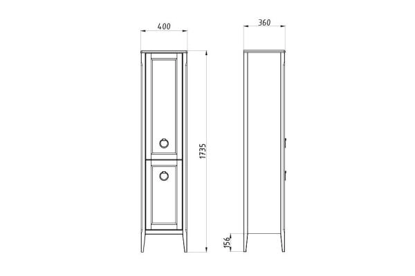 Пенал ASB-Woodline Рома напольный