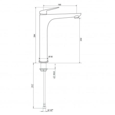 Смеситель для раковины PAINI Laguna без донного клапана, высокий, черный (YO)