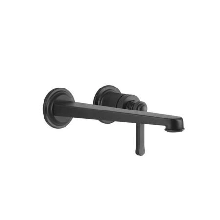 Gessi Venti20 Смеситель для раковины настенный, встраиваемый, однорычажный, излив 243 мм., внешняя часть, цвет: черный матовый