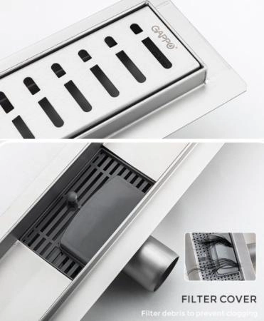 Душевой трап Gappo G87007-3 из нержавеющей стали 70 см