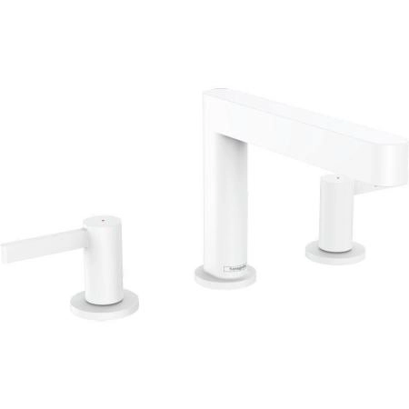 Смеситель Hansgrohe 76033700 Finoris для раковины 113 мм, на 3 отв. PushOpen, матовый белый