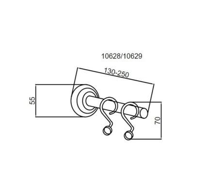 Карниз для шторки ванны Boheme MEDICI (без крючков) 10628
