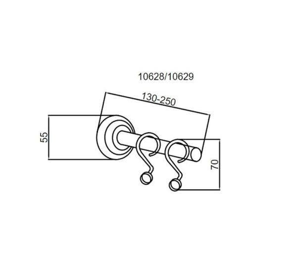 Карниз для шторки ванны Boheme MEDICI (без крючков) 10628