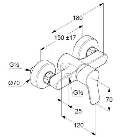 Смеситель для душа Kludi Pure&Easy 378410565