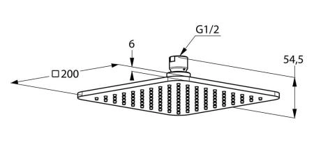 Верхний душ Kludi A-Qa 6452005-00 20x20 см квадратный, плоский 6 мм, цвет хром