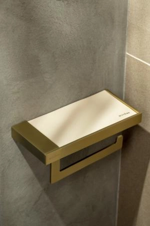 Держатель для туалетной бумаги Boheme c крышкой Qubic Matt Gold 10721-MG