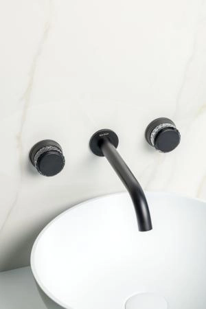Смеситель из стены Boheme AURA на 3 отв. BLACK 152-2-B-A