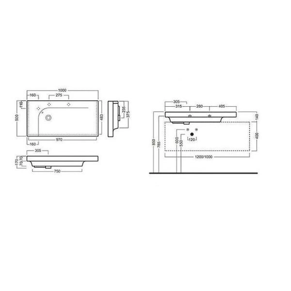 Раковина Hatria G.Angolo YXF7 100x50