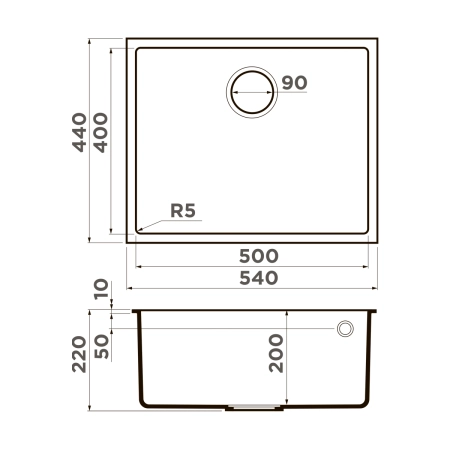 Кухонная мойка Omoikiri Bosen 54-U-GR Tetogranit/leningrad grey 4993539