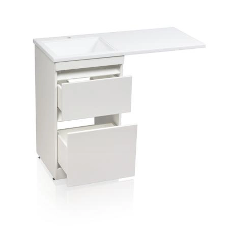 Тумба под раковину Elfante Даллас 110 напольная, Люкс белая, PLUS