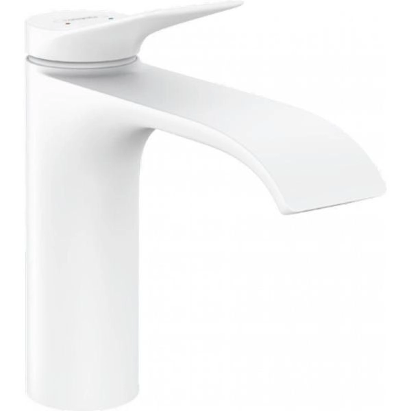Смеситель Hansgrohe 75020700 Vivenis для раковины 110 мм, со сливным гарнитуром матовый белый