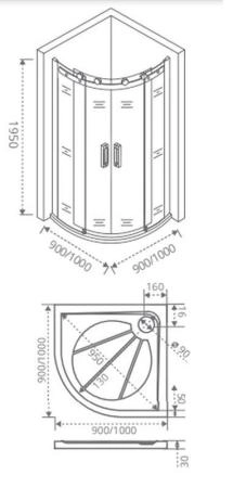 Душевой уголок GOOD DOOR ALTAIR R-TD-100-C-CH 100x100 прозрачное