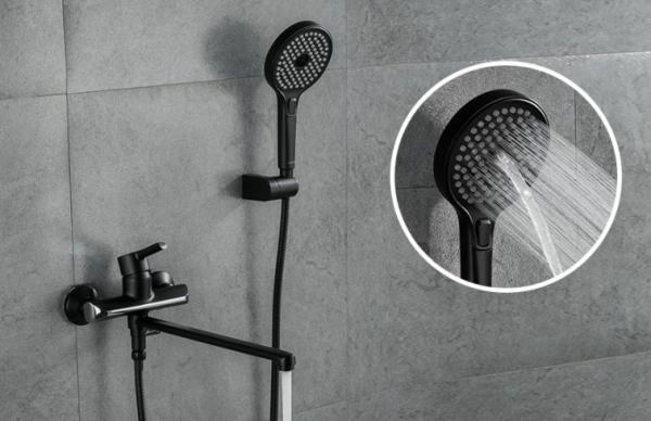 Смеситель для ванны Gappo G2203-6 чёрный/хром