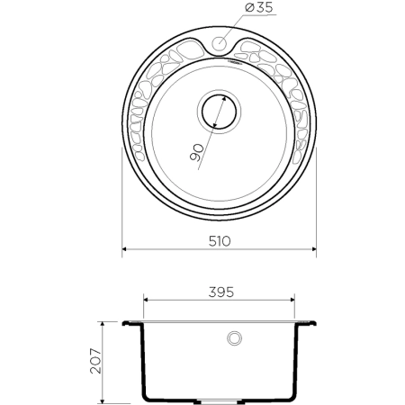 Кухонная мойка Omoikiri Tovada 51-SA 4993412, 510х510, бежевый