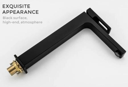 Смеситель Gappo G1017-62 для раковины высокий, чёрный
