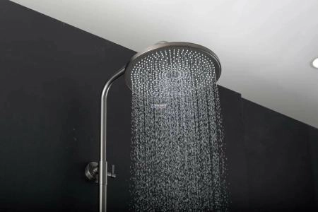 Душевая система Gappo G2499-39 с термостатом Оружейная сталь с изливом