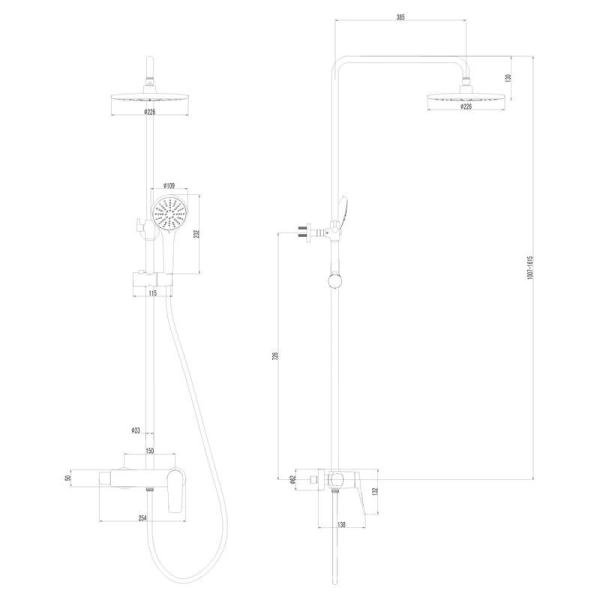 Душевая система  Lemark Bronx LM3760GM для душа с регулируемой высотой штанги , графит