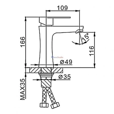 Смеситель для раковины Frap F1048 сатин