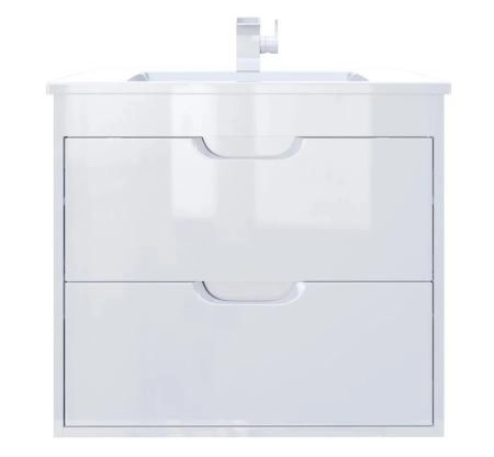 Тумба с раковиной для ванной Uperwood Modul 65 см, подвесная, глянцевая, белая