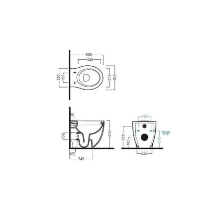 Унитаз Hatria LeFiabe 50 Y1E0 приставной