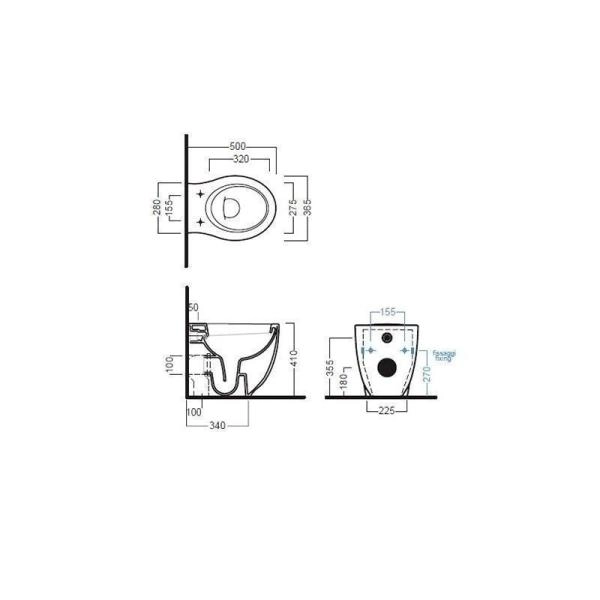Унитаз Hatria LeFiabe 50 Y1E0 приставной