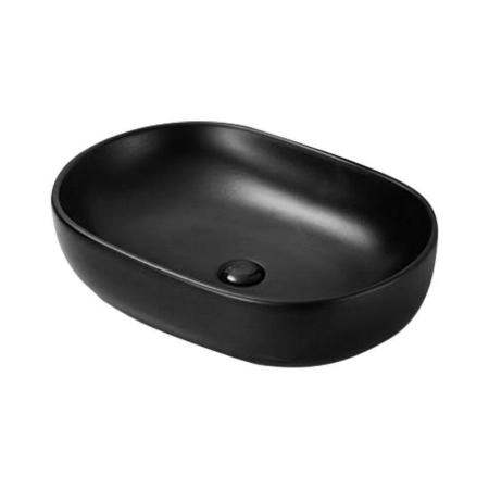 Раковина SantiLine SL-1017MB 60x40 на столешницу керамическая Матовый черный