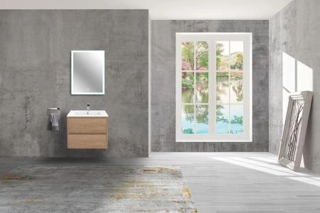 Тумба под раковину Vincea Gio 600 подвесная, 2 выкатных ящика soft-close, N.Oak