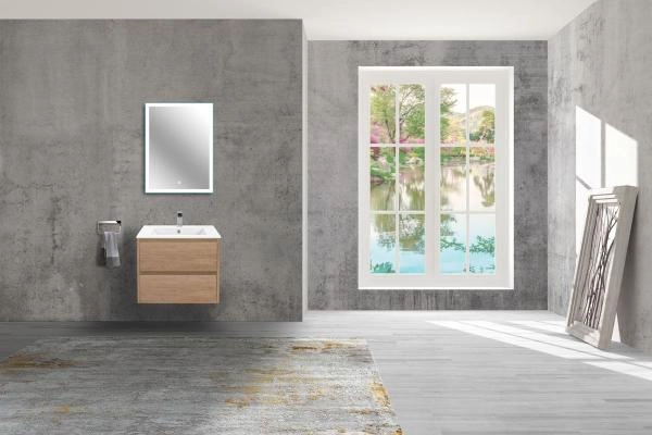Тумба под раковину Vincea Gio 600 подвесная, 2 выкатных ящика soft-close, N.Oak