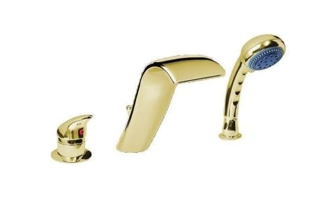 Смеситель на борт акриловой ванны Boheme Cobra золото 400