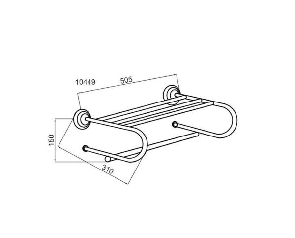 Полка Boheme для полотенец(металл) BRILLANTE 10449