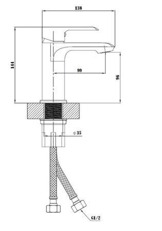 Смеситель для раковин ESKO SORRENTO SR 26 хром