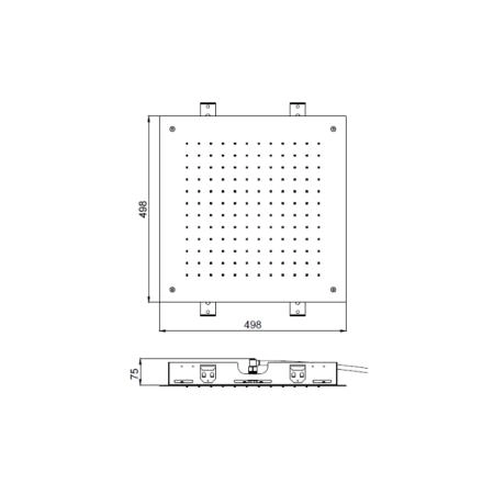 Almar Temptation Square Верхний душ 50х50см., потолочный, встраиваемый, 1 режим, цвет: Gold Polished PVD