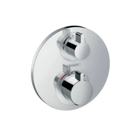 Hansgrohe Ecostat Термостат с запорным вентилем, внешняя часть, цвет: хром