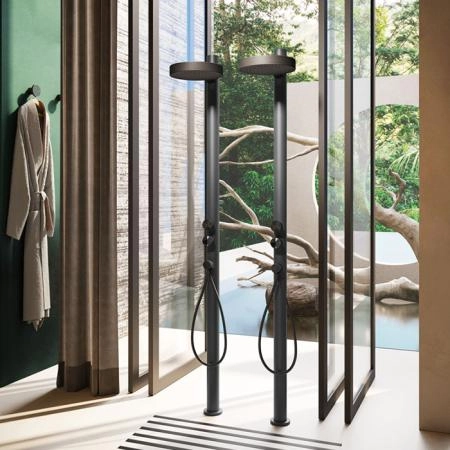 Gessi Origini Внешние части для уличной душевой стойки на 2 выход, цвет Steel Brushed