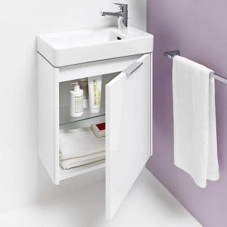 Laufen Base Тумба с раковиной, 47x26.5x53см., с 1 дверью, петли слева, органайзер для ящика, цвет: белый матовый