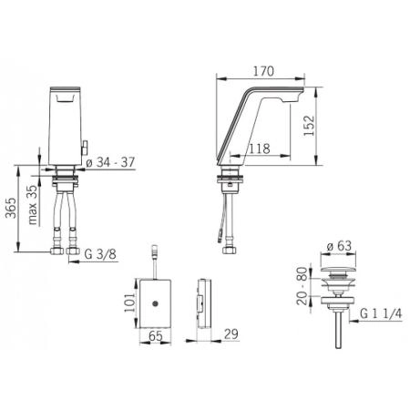 Смеситель для раковины Oras 8710F IL BAGNO ALESSI Sense с неповоротным изливом