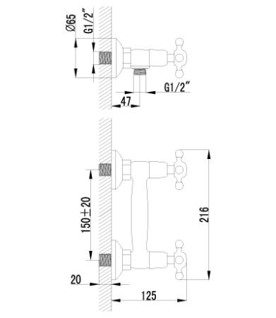 Смеситель Lemark Vintage LM2803B для душа